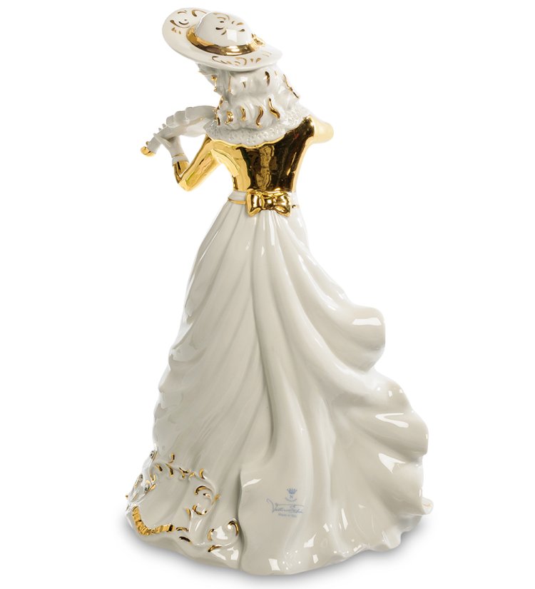 Статуэтка из керамики Девушка со скрипкой в шляпе Sabadin Vittorio SV- 24, фотография спины