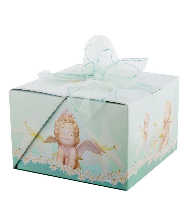 Статуэтка из бисквитного фарфора Ангелочек с с воздушными шариками Pavone JP-48/ 26, фотография коробочки
