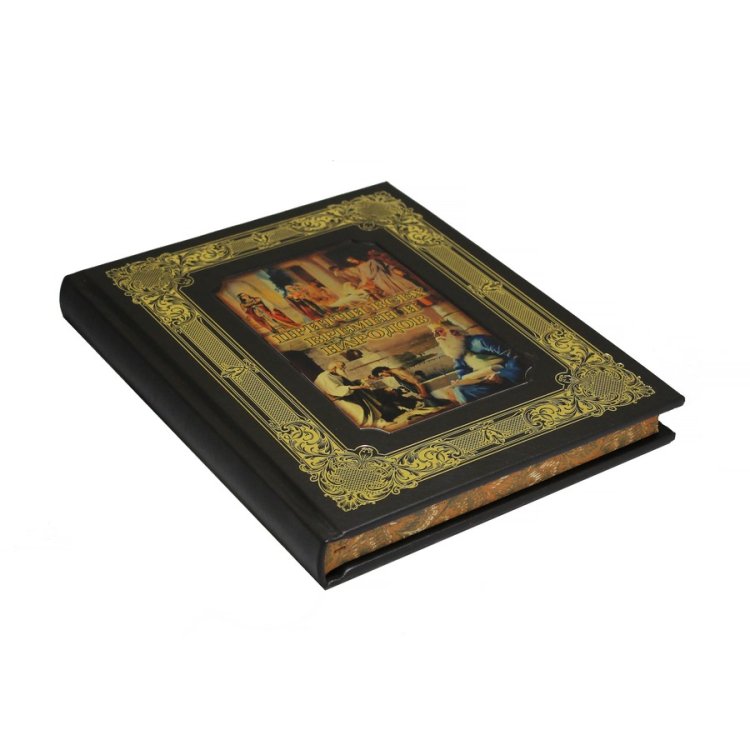 Книга в кожаном переплете Притчи всех времен и народов - Бутромеев В. П. BG1313K, фотография сбоку книги