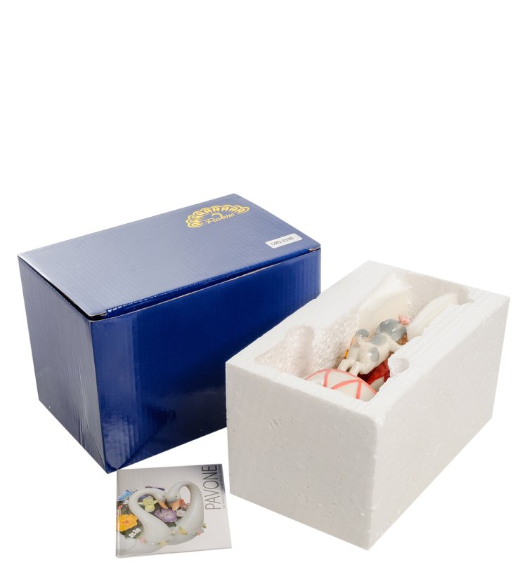 Музыкальная Статуэтка из фарфора Клоун танцует с собачкой