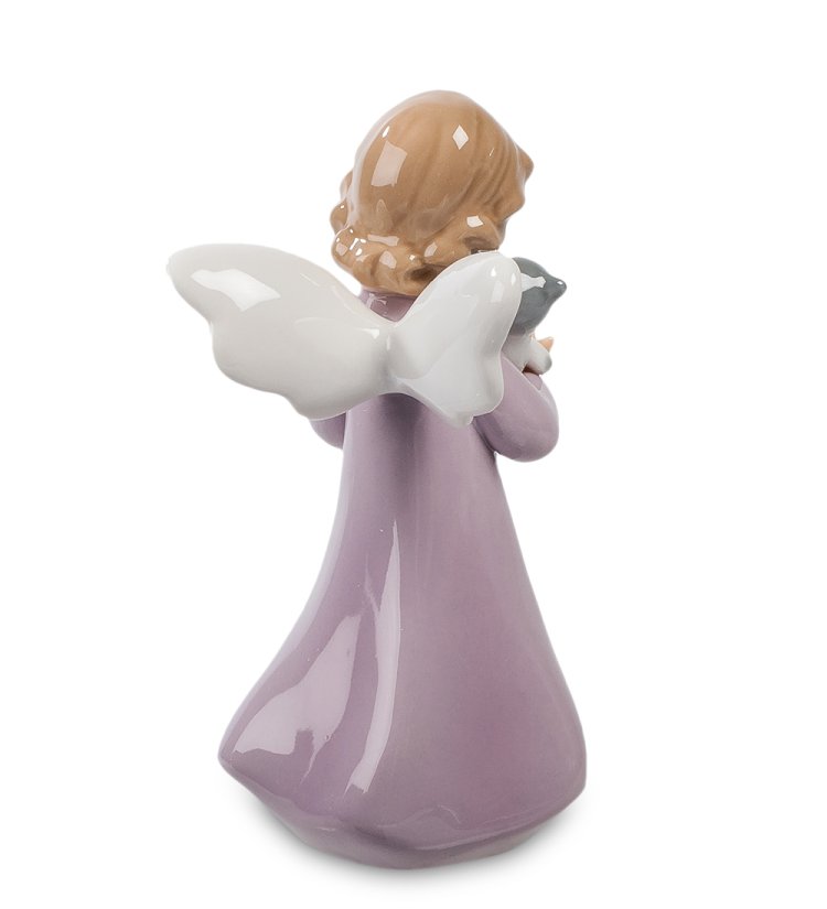 Статуэтка из фарфора Ангелочек с котенком на руках Pavone CMS-11/ 4, фотография со спины