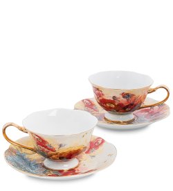 Чайный набор из фарфора на 2 персоны Дольче Вита, маки