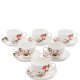 Чайный набор на 6 персон из фарфора Райская птица, ручная роспись Pavone JS-26