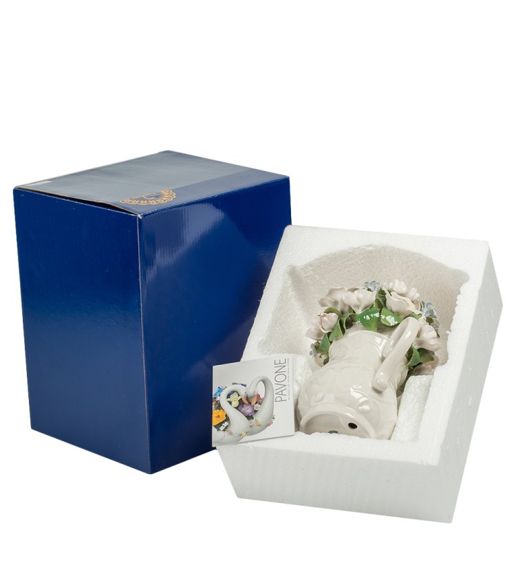 Статуэтка из керамики Кувшин с цветами Pavone CMS-33/56, фотография в упаковке