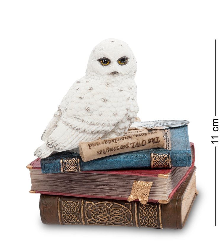 Шкатулка Белоснежная Сова на книгах Veronese WS-720