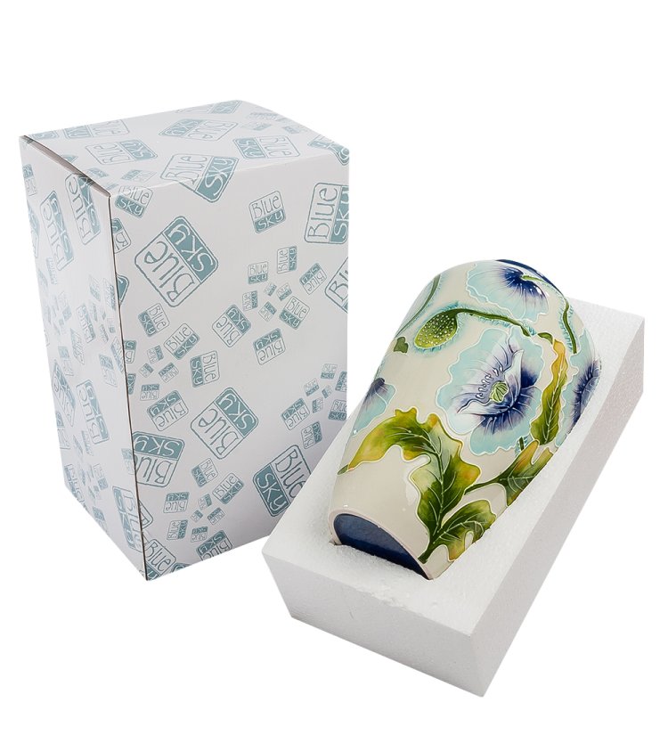 Ваза Голубые маки Blue Sky BS-245, фотография в упаковке