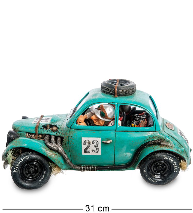 Статуэтка Бирюзовая Гоночная Машина - The Rally Car Forchino FO-85088, вид профиль