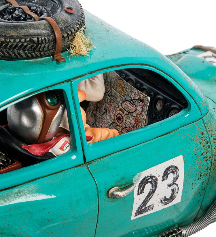 Статуэтка Бирюзовая Гоночная Машина - The Rally Car Forchino FO-85088, вид справа