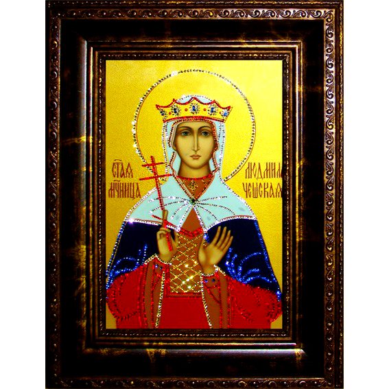 Икона с кристаллами Swarovski - Людмила
