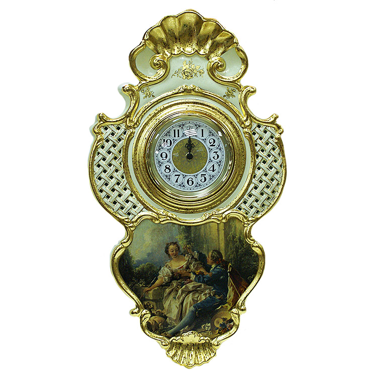 Настенные Часы Буше в стиле барокко с золотой отделкой Bruno Costenaro M689/BOU