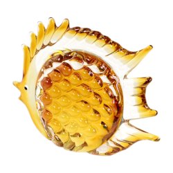 Статуэтка из Муранского стекла Рыбка Морской леденец, янтарная