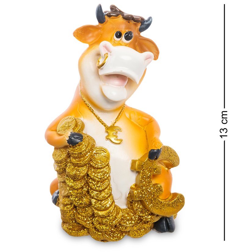 Копилка Денежный Бык с Евро символ 2021 года AF-1005/3