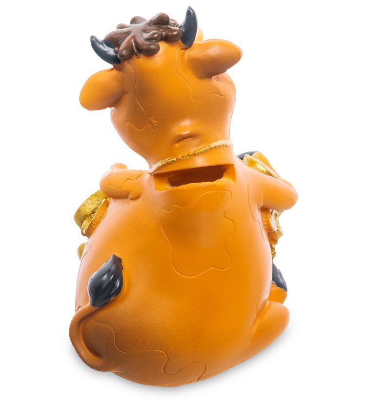 Копилка Денежный Бык с Евро символ 2021 года AF-1005/3, фотография со спины