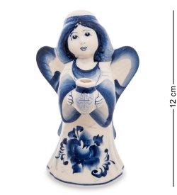 Подсвечник Ангел Голубая гжель