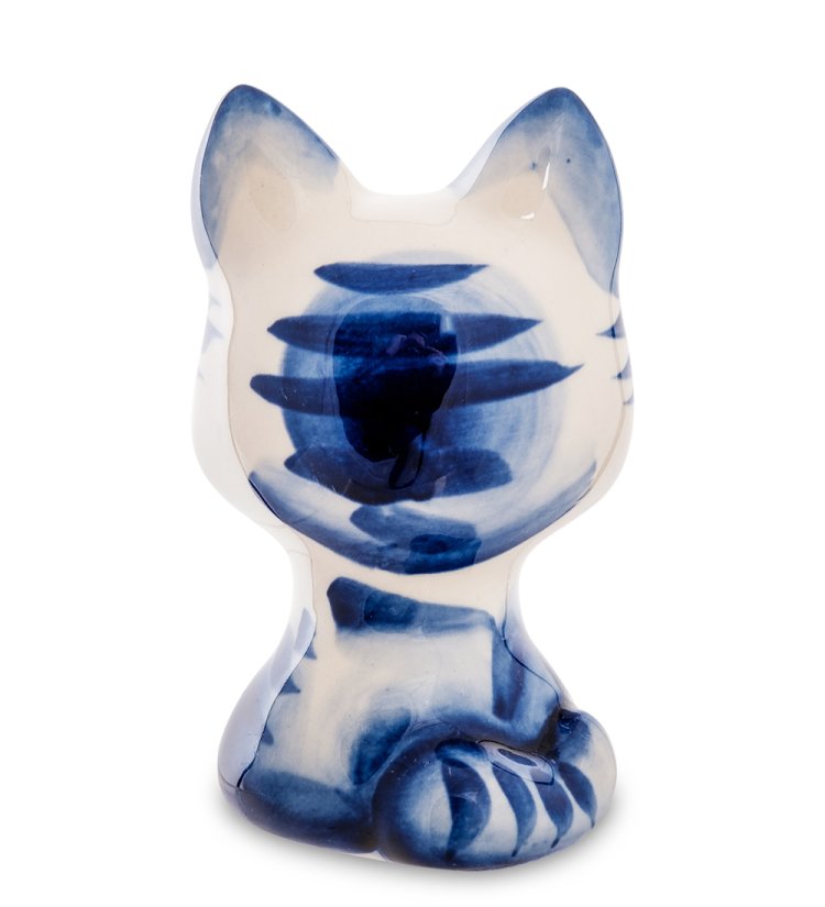 Фигурка Кошка Маруся Голубая гжель ГЛ-562, фотография со спины