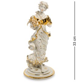 Статуэтка из керамики Девушка с корзинкой цветов