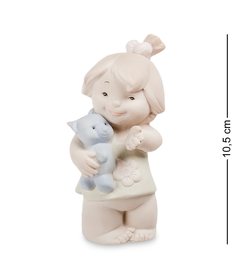 Статуэтка из бисквитного фарфора Девочка с мишкой  Pavone JP-48/ 27