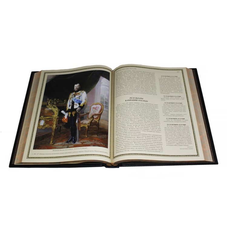 Книга в кожаном переплете Российская империя: Победы и поражения на фронтах Первой мировой войны - Бутромеев В. В., Бутромеев В. П. BG1314K, фотография разворота книги