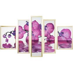 Картина Композиция Сиреневая орхидея c кристаллами Swarovski