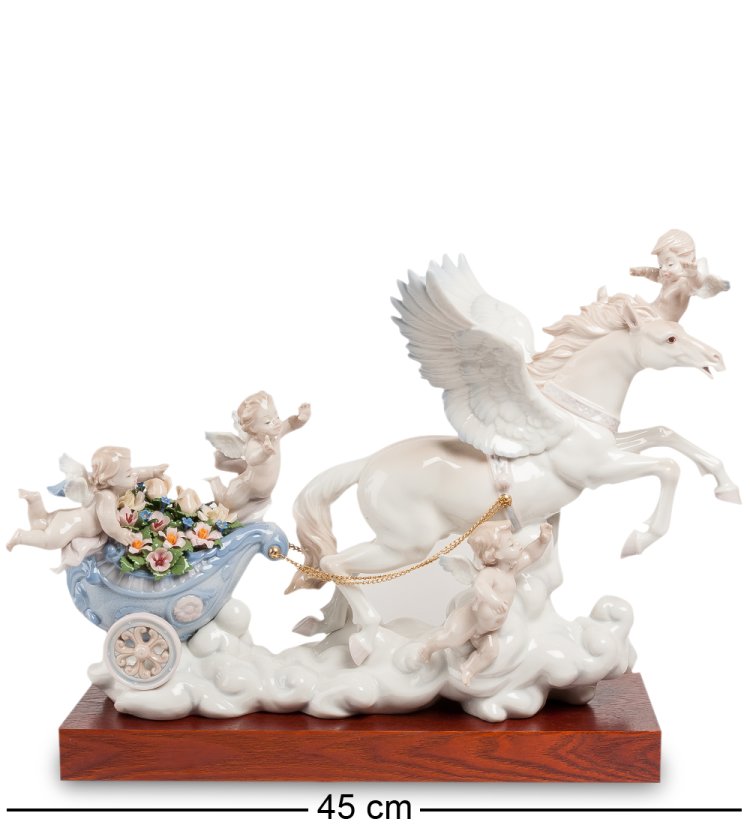 Статуэтка из фарфора Небесная колесница Pavone JP-21/ 8, фотография сбоку