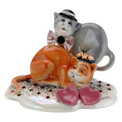 Фарфоровая статуэтка Кошки пара