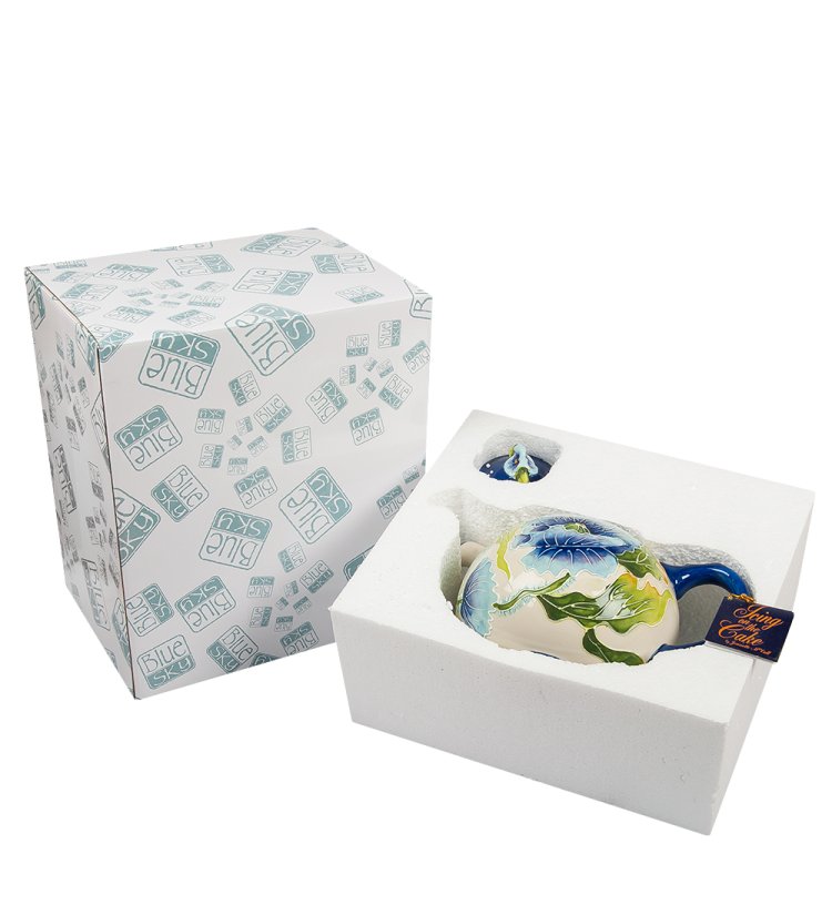 Заварочный чайник Голубые маки Blue Sky BS-247, фотография в упаковке