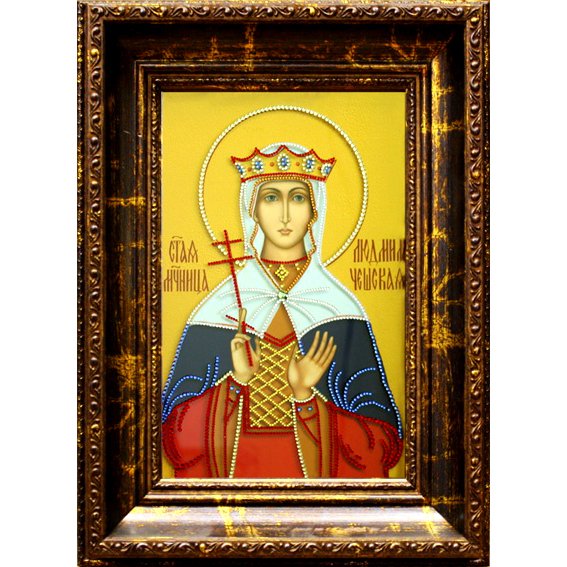 Икона с кристаллами Swarovski - Людмила