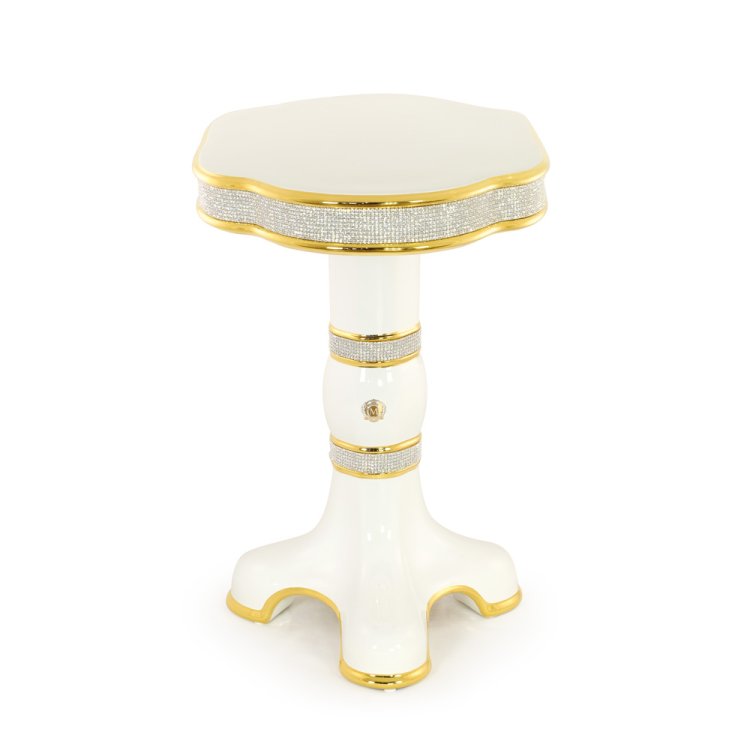 Белый стол из керамики со Swarovski коллекция Dubai Migliore De Luxe 27492, фотография сбоку