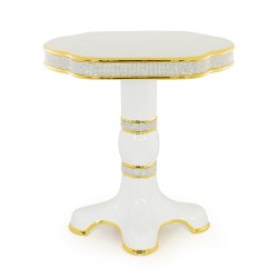 Белый стол из керамики со Swarovski коллекция Dubai