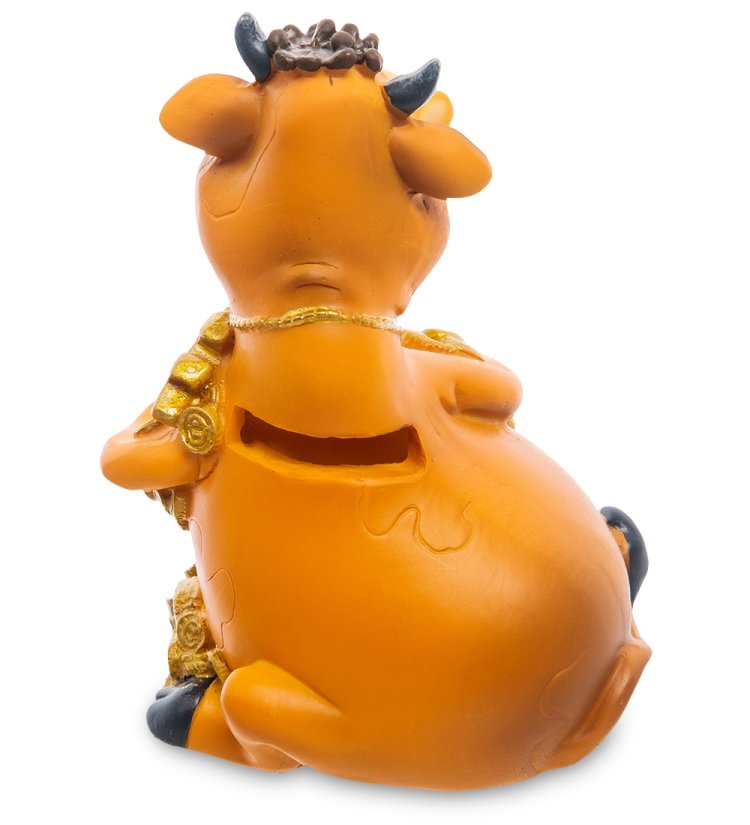 Копилка Денежный Бык с Долларом символ 2021 года AF-1005/4, фотография со спины