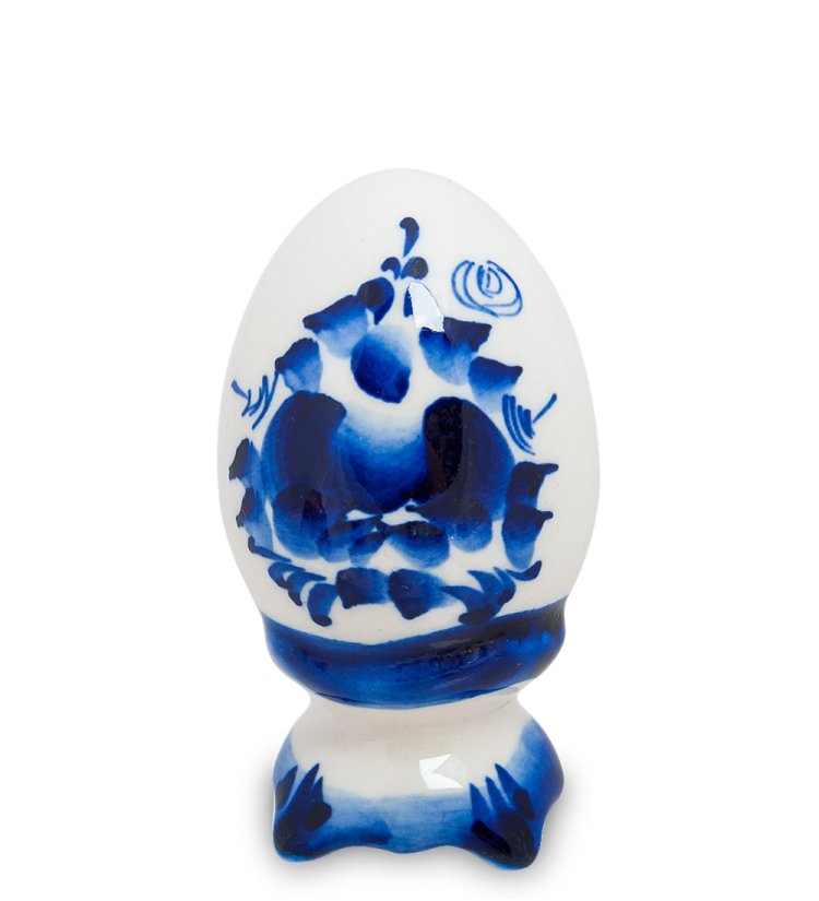 Статуэтка Пасхальное Яйцо Голубая гжель ГЛ-243, фотография с обратной стороны