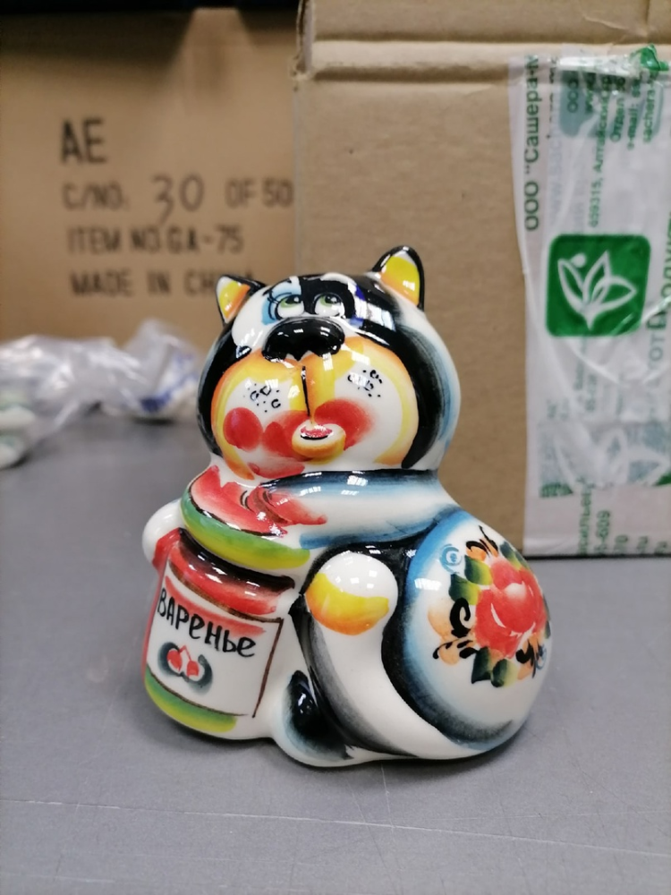 Фигурка Кот Сластена Цветная гжель ГЛ-196, фото со склада