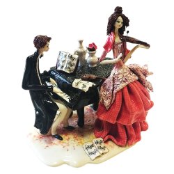 Статуэтка из фарфора Пара у пианино