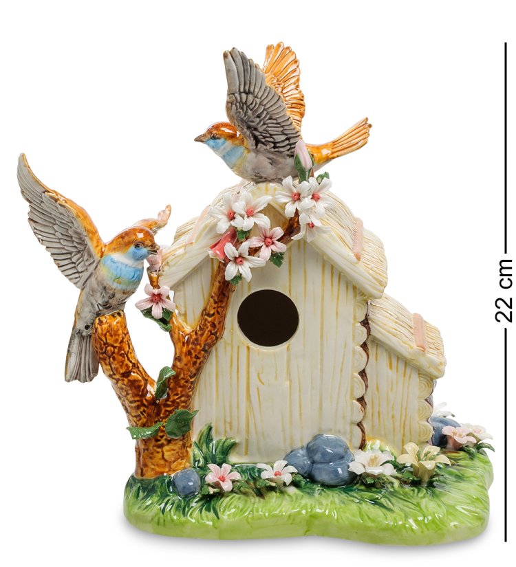 Статуэтка из фарфора Домик с птичками Pavone JP-23/ 4