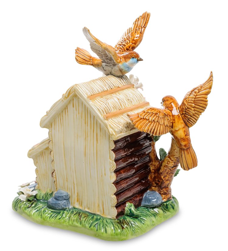 Статуэтка из фарфора Домик с птичками Pavone JP-23/ 4, фотография сзади