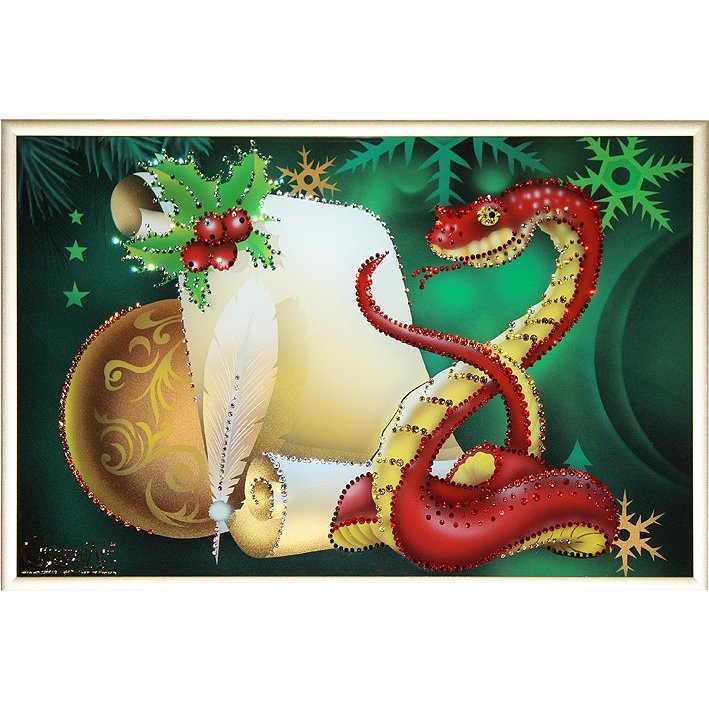 Картина Предсказание в год змеи c кристаллами Swarovski