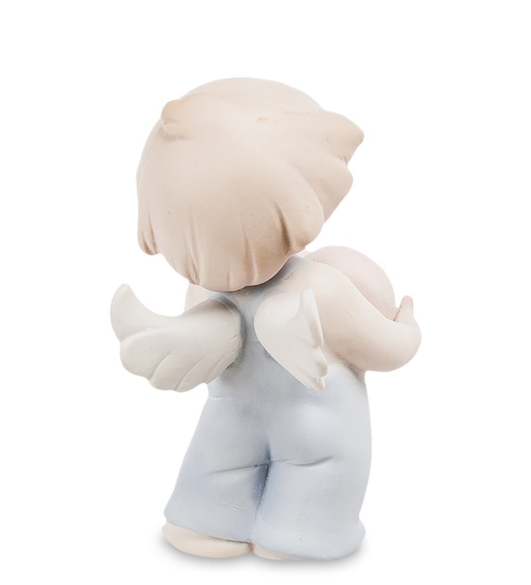 Статуэтка из бисквитного фарфора Ангелочек с сердцем в руках Pavone JP-48/ 28, фотография со спины
