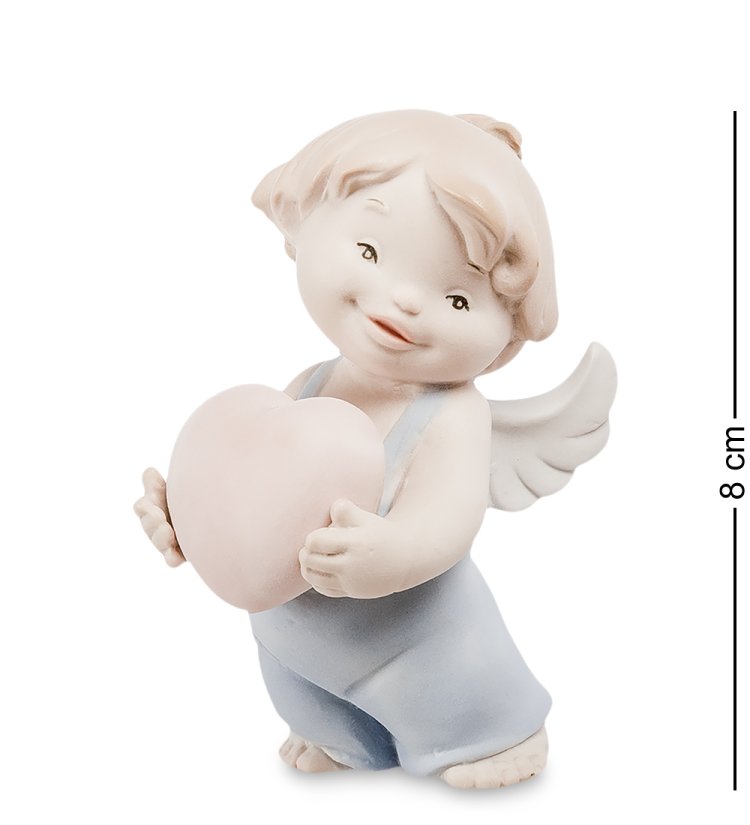 Статуэтка из бисквитного фарфора Ангелочек с сердцем в руках Pavone JP-48/ 28