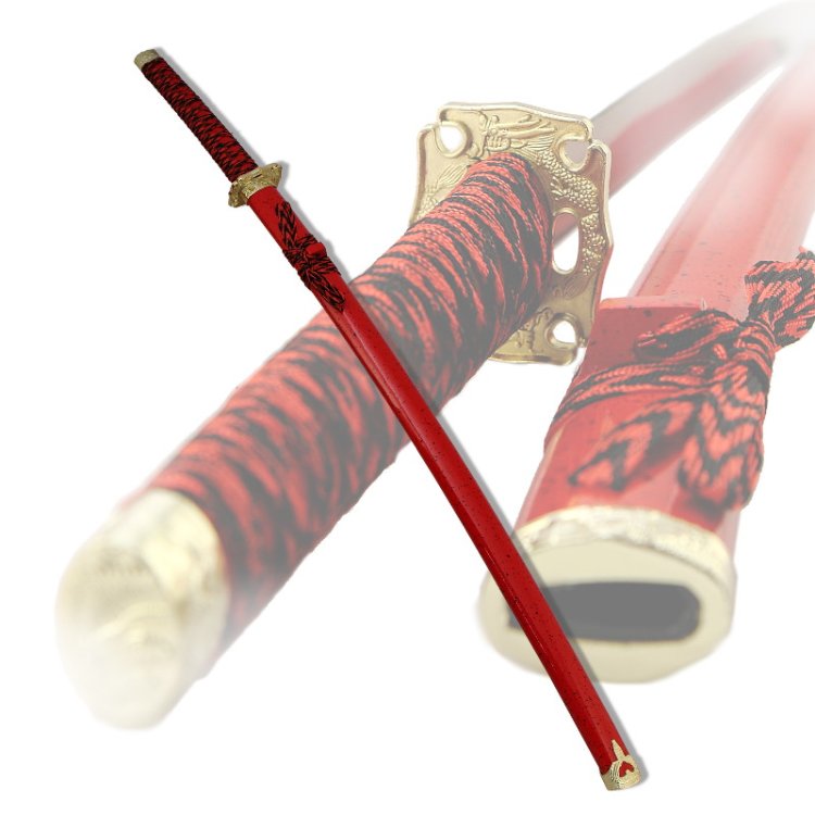 Катана самурайский меч, Ножны алый мрамор D-50020-YL-KA, фотография 2