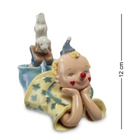 Статуэтка из фарфора Клоун с собачкой гимнасткой