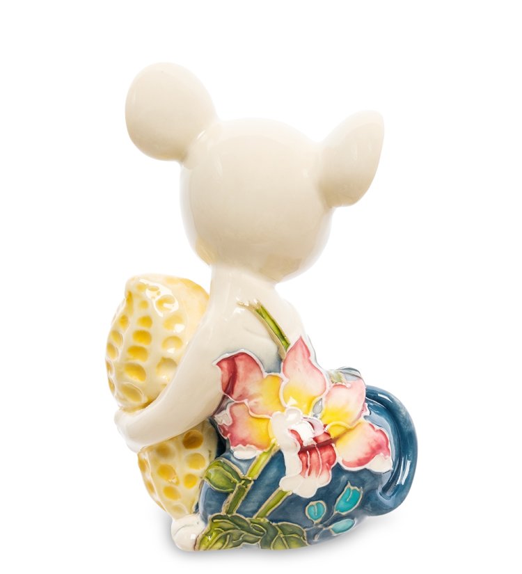Статуэтка из фарфора Мышонок с орешком Pavone JP-121/ 8, фотография со спины