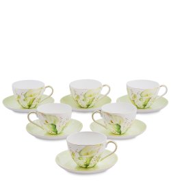 Чайный набор на 6 персон из фарфора Калла