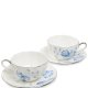 Чайный набор на 2 персоны из фарфора Голубая бабочка, ручная роспись Pavone JS-31