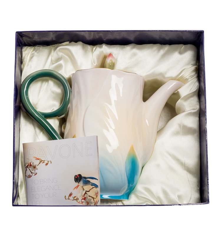 Заварочный чайник из фарфора Герань Pavone FM-61/ 1, фотография в упаковке