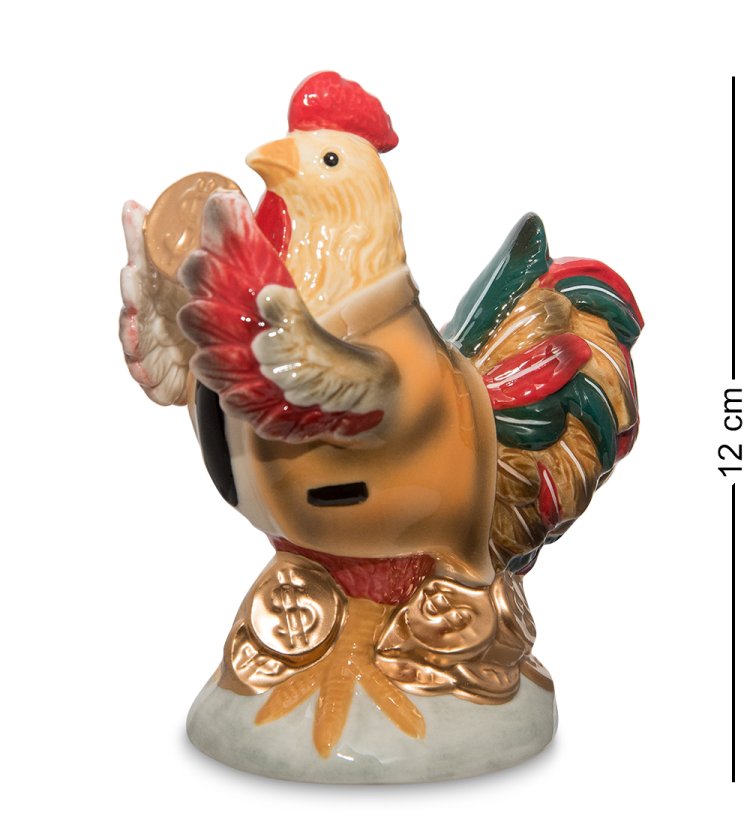 Статуэтка из керамики Петух с монеткой на удачу Pavone CMS-59/ 4
