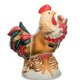 Статуэтка из керамики Петух с монеткой на удачу Pavone CMS-59/ 4, фотография сбоку