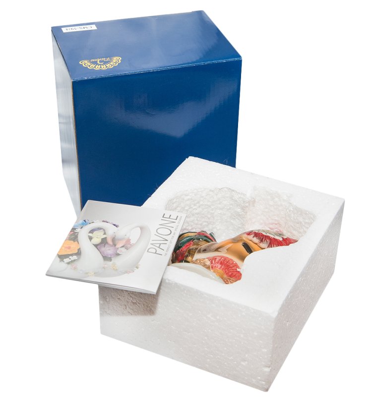 Статуэтка из керамики Петух с монеткой на удачу Pavone CMS-59/ 4, фотография в упаковке