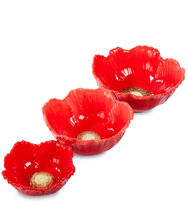 Набор из 3 салатников из фарфора Маки Pavone FM-07/ 6