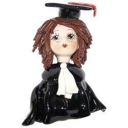 Маленький барельеф из фарфора Выпускница