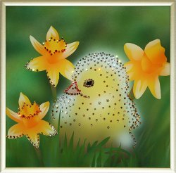 Картина Цыпленок c кристаллами Swarovski